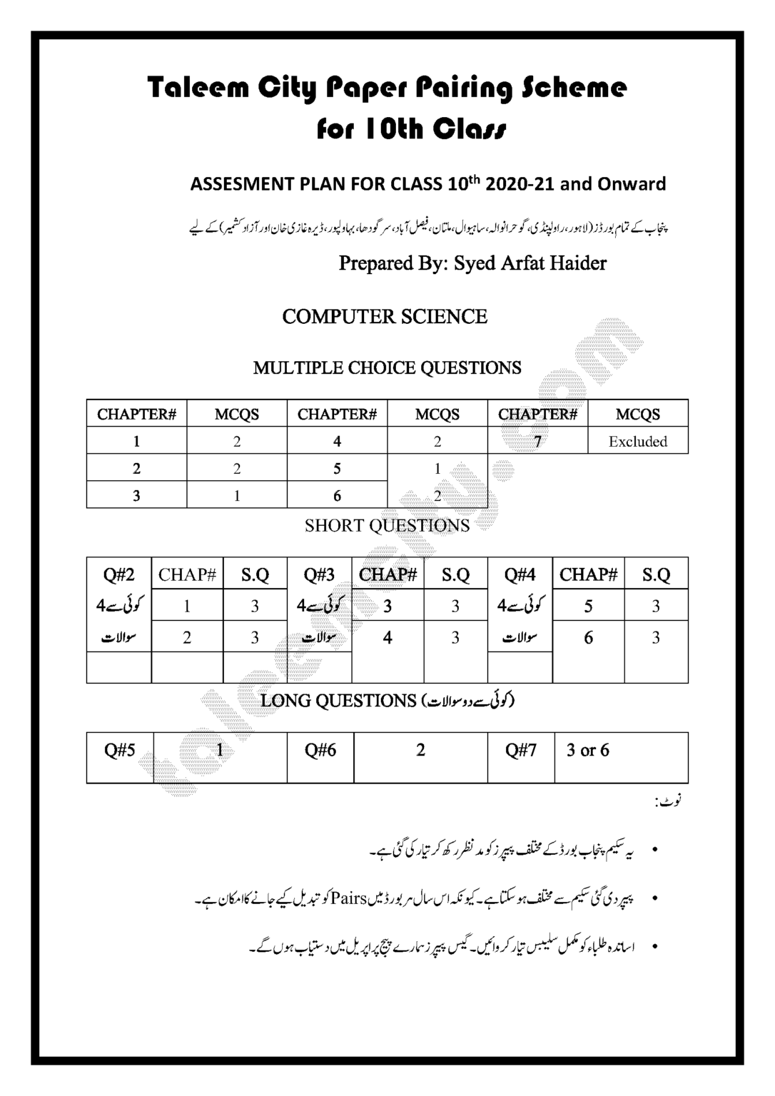 10th-class-computer-pairing-scheme-2021-taleem-city