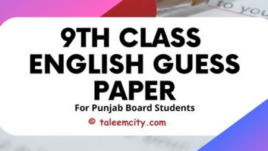 9th Class English Guess Paper 2023