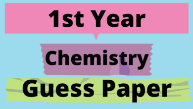 1st Year Chemistry Guess Paper 2025